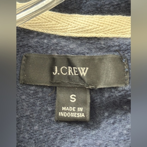 J Crew Women’s Striped hoodie in Cloud fleece Navy Size Small - Picture 4 of 6
